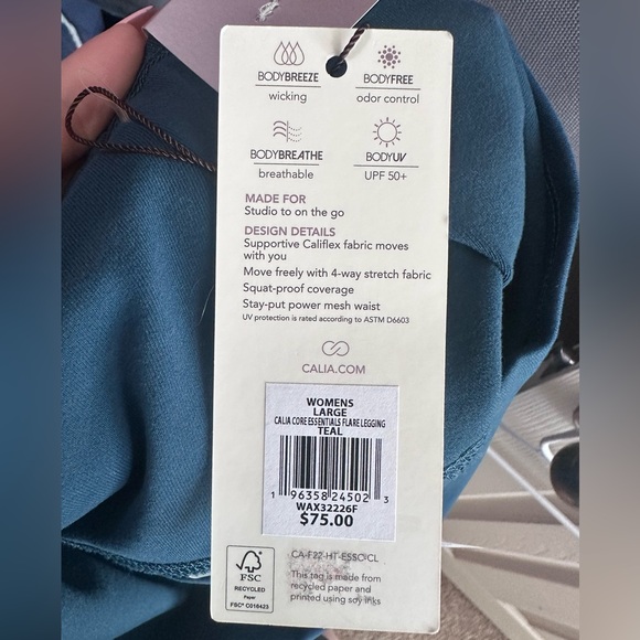 NWT TEAL Carrie Underwood Flare Leggings Large - Picture 5 of 5